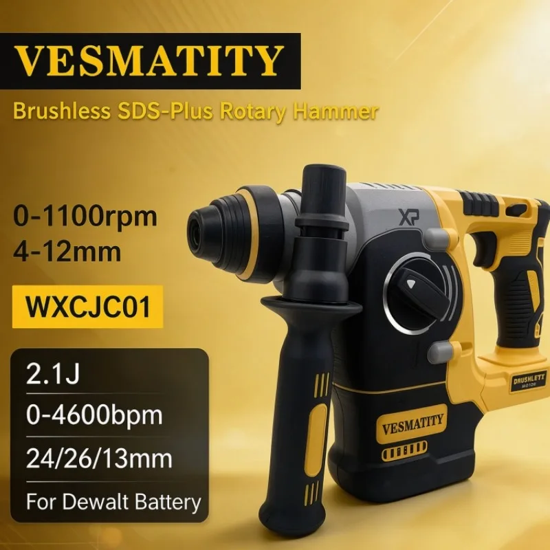 Hammer Drill Concrete 13Mm - Furadeira Rotativa Sem Escovas SDS-Plus WXCJC01