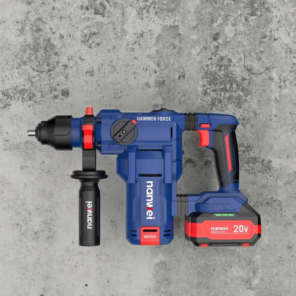 Cordless Rotary Hammer 20V Brushless - Furadeira Rotativa Sem Fio NANWEI H8281,