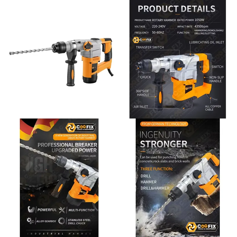 Rotary Hammer Drill 26Mm - 【CHIMU HOME】 Furadeira Rotativa SDS-Plus de