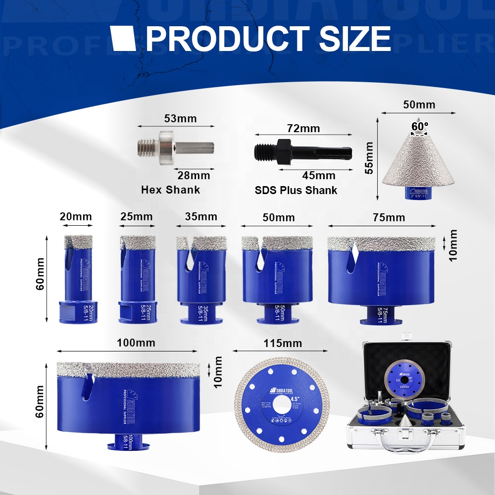 Conjunto de 10 Peças de Broca  - Core Drill Bit Diamond 100Mm avaliação e preço