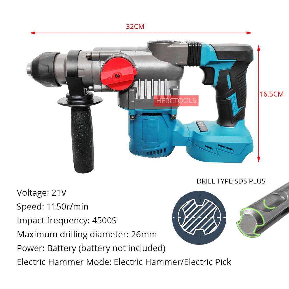 Martelo rotativo sem fio sem e - Rotary Hammer Drill 26Mm avaliação e preço