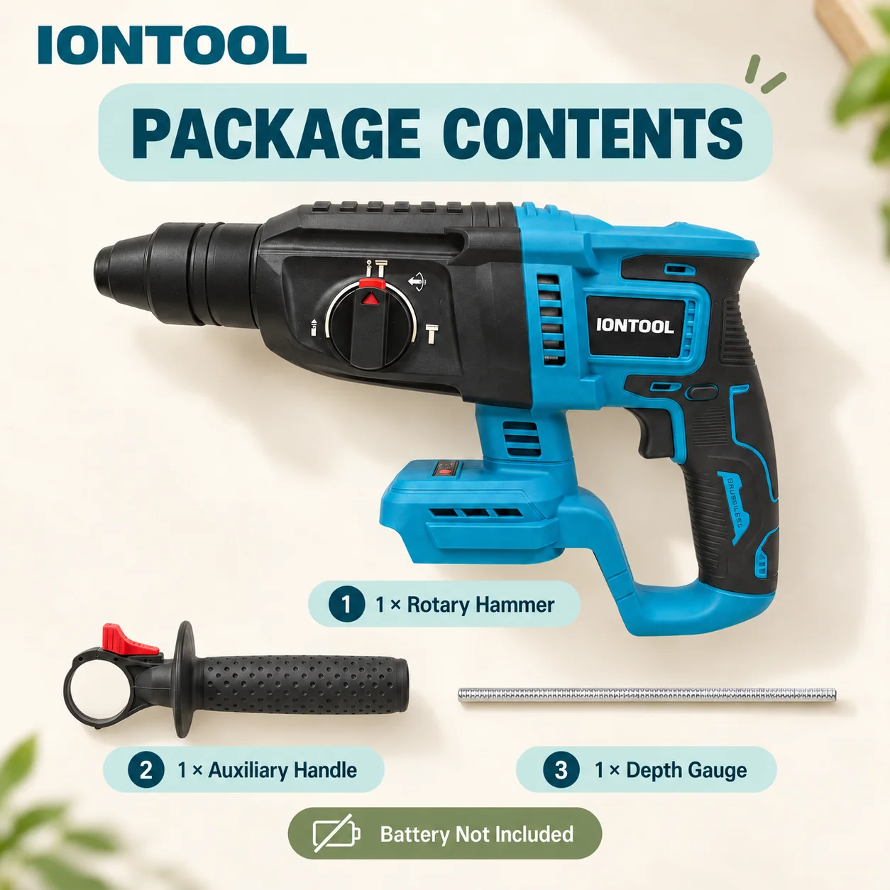 Martelo Rotativo Sem Fio IONTO - Rotary Hammer Drill 26Mm avaliação e preço